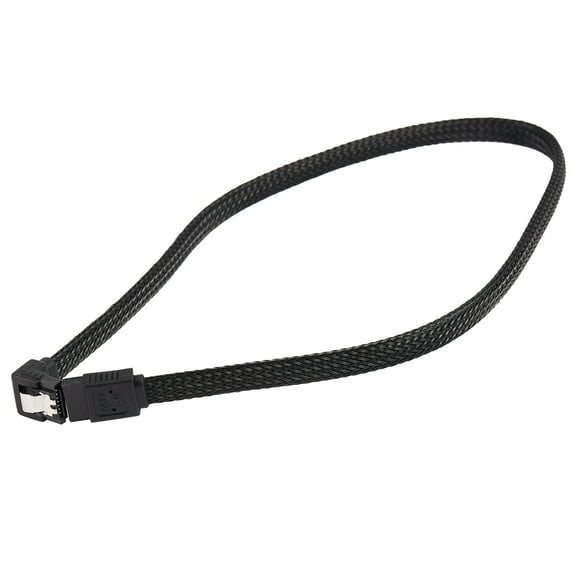 3pcs 50CM SATA 3.0 III SATA3 7Pin Data Cable Right Angle 6Gb/S SSD Cables HDD Hard Disk Data Cord (Black)