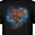 thumbnail image 3 of Teelocity Men's Dragons in the Night Sky Black Relaxed Fit Short Sleeve Graphic T-Shirt, 3 of 3