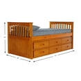 thumbnail image 3 of American Furniture Classics Model 2135-K12-KD Solid Pine Mission Twin Rake Bed with 12 Drawers in Warm Honey, 3 of 10