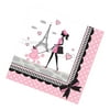 18 Count Party In Paris Lunch Napkins, Pink/Black