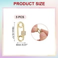 thumbnail image 2 of Uxcell Brass Screw Safety Pin Shape Lock Charm Clasps, 5Pcs Jewelry Clasp Clip Hook Locking CZ Stone Cubic Zirconia Clasps and Closures for Necklace Bracelet Making Pendant, Gold, 2 of 5