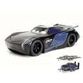 thumbnail image 1 of Diecast Car & Trailer Package - Disney Pixar CARS 3 Jackson Storm, Black w/ Blue - Jada 98327 - 1/24 Scale Diecast Model Toy Car w/Trailer, 1 of 3