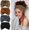 Black, variant on Headbands for Women's Hair, Wide Hair bands - 4 count Turban Elastic Soft Wraps Knotted for Yoga & Workout - Summer Cute Fashion Hair Accessories(Boho)