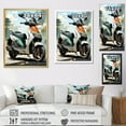 thumbnail image 4 of Designart "City Cruiser White Coral Scooter" Scooter Floater Framed Wall Art Print, 4 of 7