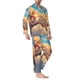 thumbnail image 2 of Fotbe Cloud Sleeping Cat Pijama de Hombre con Estampado de Manga Larga, Conjunto de 2 Piezas, Ropa de Dormir Suave y Cómoda con Bolsillos-Small, 2 of 7