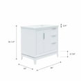 thumbnail image 6 of Water Creation Elizabeth 36" Wood Single Bathroom Vanity in Pure White/Chrome, 6 of 12