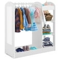 thumbnail image 1 of Gymax Kids Dress up Storage Hanging Armoire Dresser Costume Closet w/ Mirror Shelves White, 1 of 9