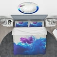 thumbnail image 2 of Designart 'Blue and Purple Ink Composition' Mid-Century Modern Duvet Cover Set, 2 of 4