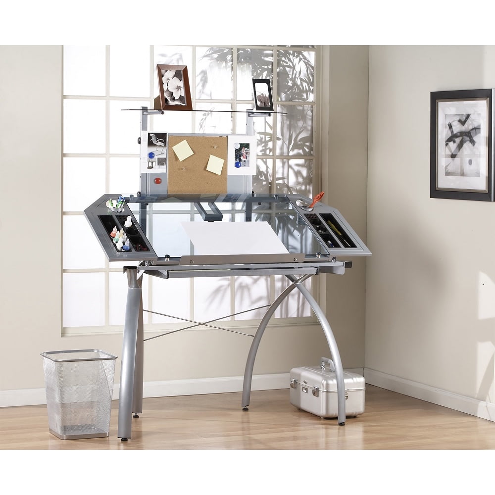 Studio Designs Futura Drafting Table with Removable Board, Silver