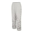 thumbnail image 5 of Stephy Women's Embroidered Floral Print Elastic Belt with Pocket Trousers Side Buttons Cropped Pants Loose Casual Pants Print Straight Pants, White, XL, 5 of 5