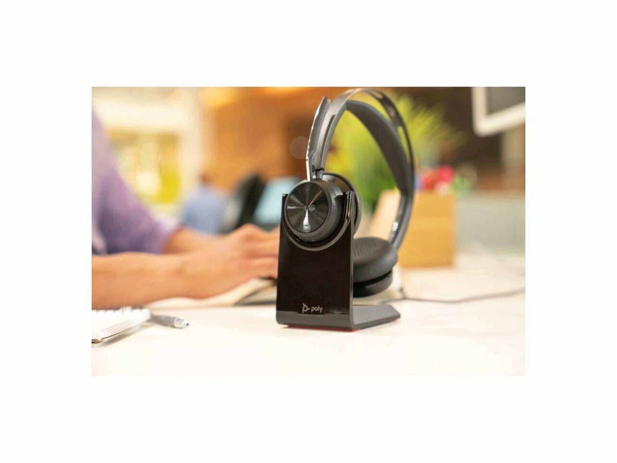 Poly Voyager Focus 2 Microsoft Teams Certified USBC-C Headset + USB-C/A Adapter - Microsoft Teams Certification - Google Assistant, Siri - Stereo - USB Type C - Wired/Wireless - Bluetooth