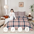 thumbnail image 3 of Manfei Vintage Grid Full Size Comforter Sets,Modern Check Bedding Comforter Set,Beige Red Blue,Navy Blue Reversible,3 Pieces,1 Comforter and 2 Pillowcases,3 Pieces,1 Comforter and 2 Pillowcases, 3 of 7