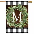 thumbnail image 2 of Briarwood Lane Wreath Monogram M Double-Sided House Flag, 2 of 4