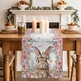 thumbnail image 2 of Table Runner - 72 Inch Long, Easter Kitchen Dining Table Runner Dresser Scarves, Spring Cute Rabbit Eggs Botanical Flowers Rose Farmhouse Decor for Coffee Tables Wedding Party Banquet, 2 of 8
