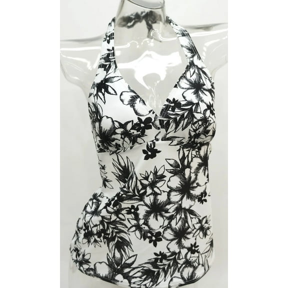 Croft & Barrow Tropical Floral Bust Enhancer Halter Tankini Top Swimwear Women's 6