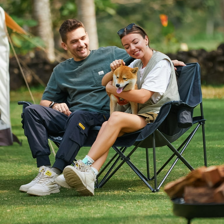 Outdoor Chairs Folding Loveseat Camping Chair Goplus Double