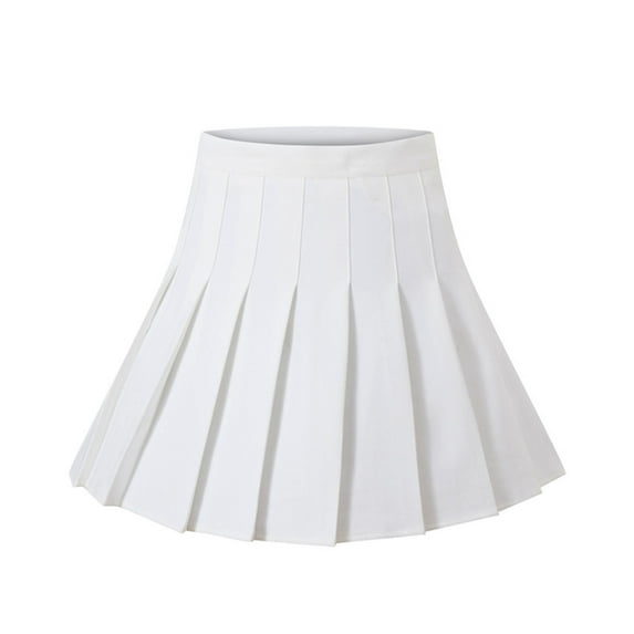 Douhoow Women Fashion Solid Color Mini Pleated Skirt Casual Summer High Waist A-line Skirt