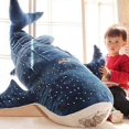 thumbnail image 3 of Giant Blue Shark Stuffed Plush Toys Big Fish Whale Soft Stuffed Animal Pillow Dolls, 3 of 5