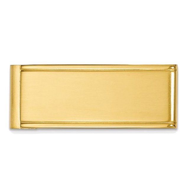 Mens Yellow Plated Stainless Steel Polished Money Clip