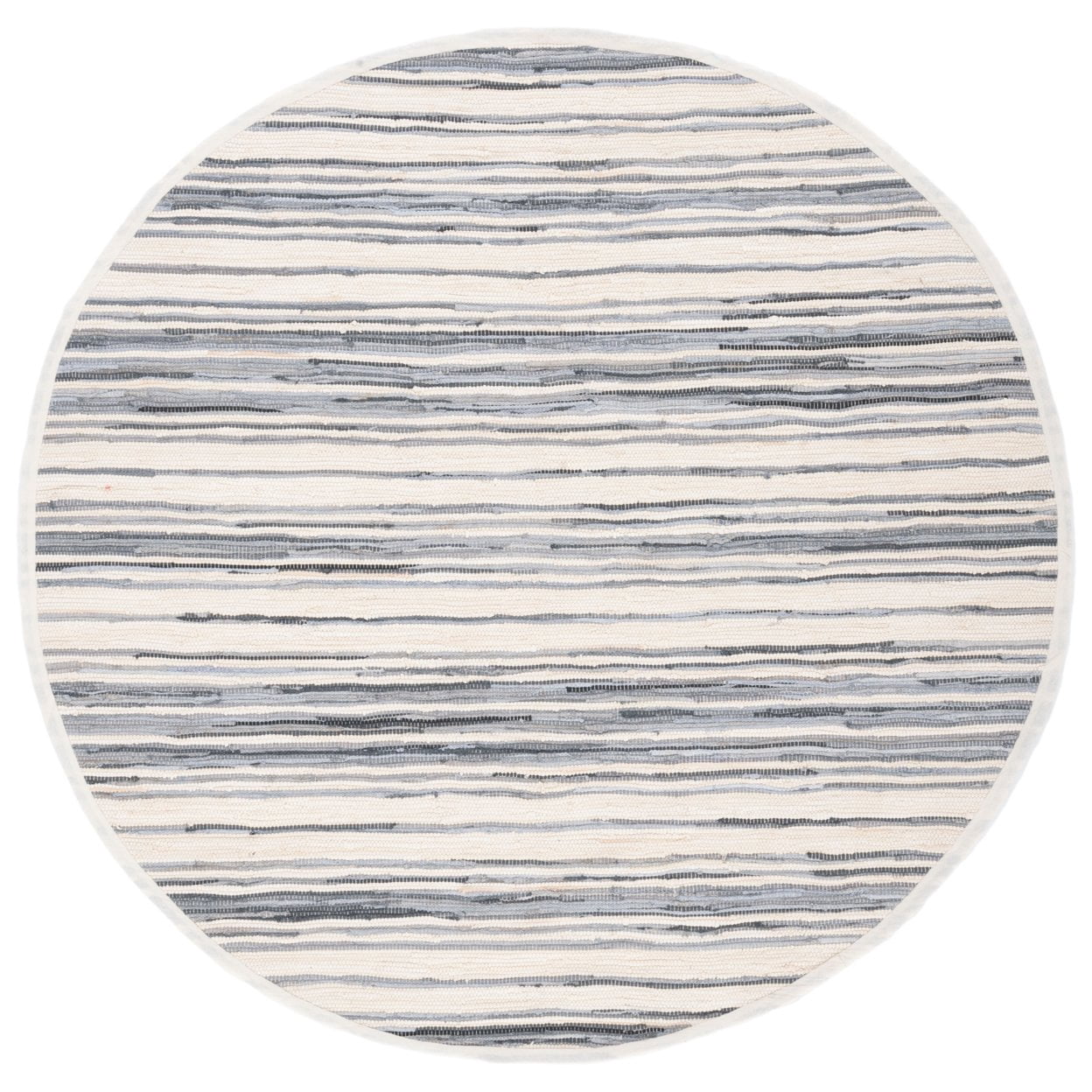 SAFAVIEH Rag Benton Striped Cotton Area Rug, Ivory/Grey, 2'6" x 4'