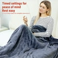 thumbnail image 4 of Wearable Heated Blanket with Sleeves, Foot Pocket Hood 10 Temp 3 Timer Settings 70x50in Machines Washable for Family Friends, 4 of 7
