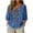 Blue, variant on Summer Deal Tops for Women 3/4 Sleeve Boho Shirts Plus Size V Neck Embroidered Tunic Peasant Clothes