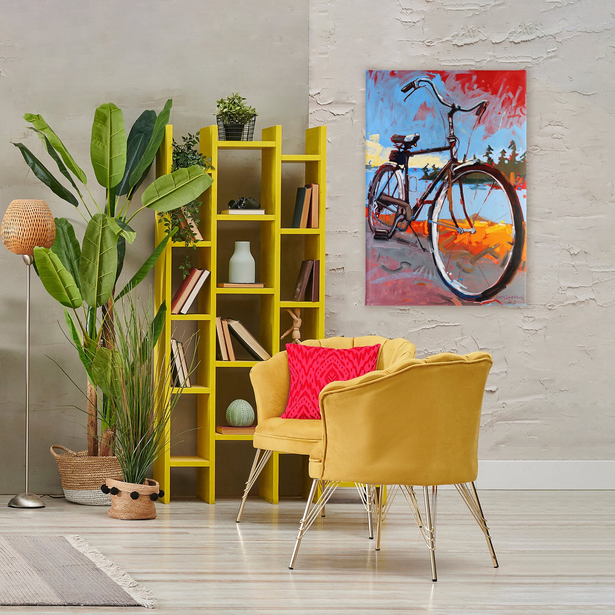 Tonight Bicycle Journey Canvas Wall Art, design by Adam Swanson