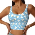 thumbnail image 3 of Goofa Blue Popcorn Printed Sports Bras for Women, High Impact Running Bra Workout Crop Tank Tops Longline Sports Bra Push up-Large, 3 of 9