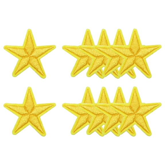 Uxcell Star Iron-on Patches Embroidered Sew Star Patch Appliques Repair Patches for Clothing Repair Backpack Shoes Decoration Yellow 1.2 in