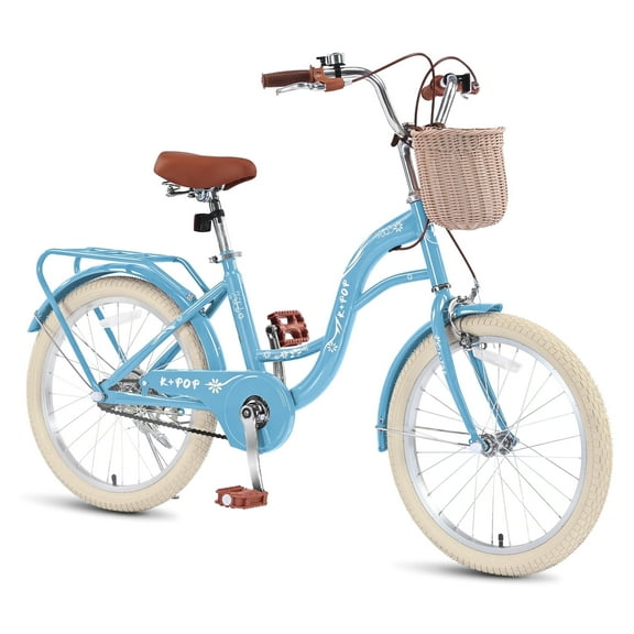 Bstjewey 20 Inch Girls Bike with Basket, Kids Bicycle for Ages 7-13
