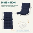 thumbnail image 6 of XXLYY Outdoor High Back Chair Cushions 2-Pack, 44”x22”x4” Waterproof Fade-Resistant Cushions with Ties for Adirondack & Rocking Chairs, 6 of 7