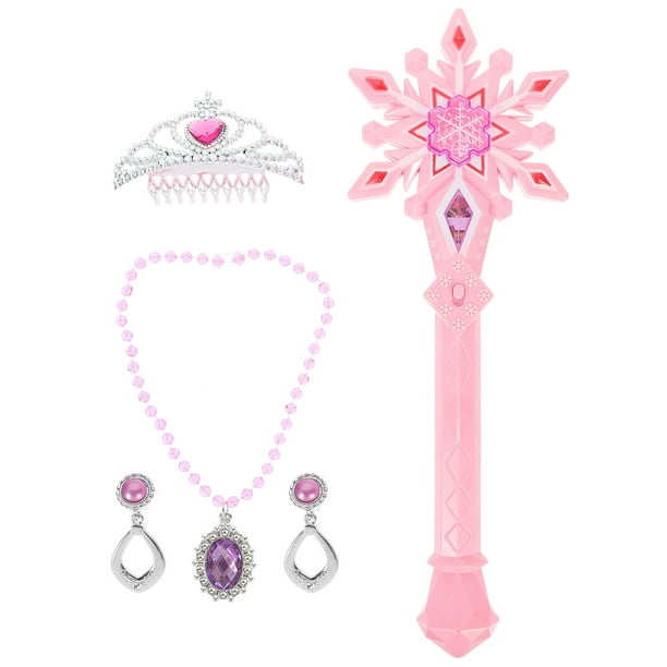 1 set brillante varita de hadas copas de nieve palo de hadas princesa collar de corona de corona disfraz de rendimiento del niño