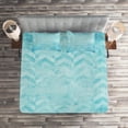 thumbnail image 2 of Ambesonne Turquoise Quilted Coverlet 3 Pcs, Geomeric Chevron Art, King Size, Turquoise, 2 of 2