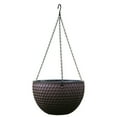 thumbnail image 5 of Hanging Flower Basket Imitation Honeycomb Self Water Absorption Waterproof Outdoor Resin Plant Hanger for Garden-Blue Gray,L, 5 of 8