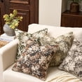 thumbnail image 2 of SUSIELADY Floral Pillow Cover 18 x 18 Inches – Vintage Chenille Square Throw Pillow, Soft Decorative Farmhouse Accent for Couch Sofa Living Room Bedroom, 1 Piece, Coffee Brown, 2 of 6
