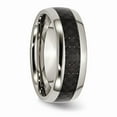 thumbnail image 4 of Grey Titanium Ring Band Wedding Black Carbon Fiber Comfort, 4 of 6