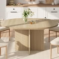 thumbnail image 1 of IdealHouse 43.3–59 Inch Extendable Round Kitchen & Dining Table for 4–8, Removable Leaves, Space Saving Oval Dinner Table for Dining Room Living Room, Natural, 1 of 8