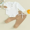 thumbnail image 2 of Baby Boys Pants Set  Long Sleeve Contrast Color Romper with Pants, 2 of 8