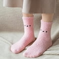 thumbnail image 2 of JeashCHAT Fashion Keep Warm Women Fashion Solid Color Animal Embroidery Thick Socks, 2 of 9