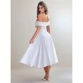 thumbnail image 5 of Women'S Off the Shoulder Cocktail Maxi Dress Sleeveless Casual A Line Elegant Flowy Formal Dresses White XXL, 5 of 7