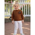 thumbnail image 5 of BemeyourBBs Toddler Baby Football Sweater Crew Neck Long Sleeve Chunky Knit Tops, 5 of 7