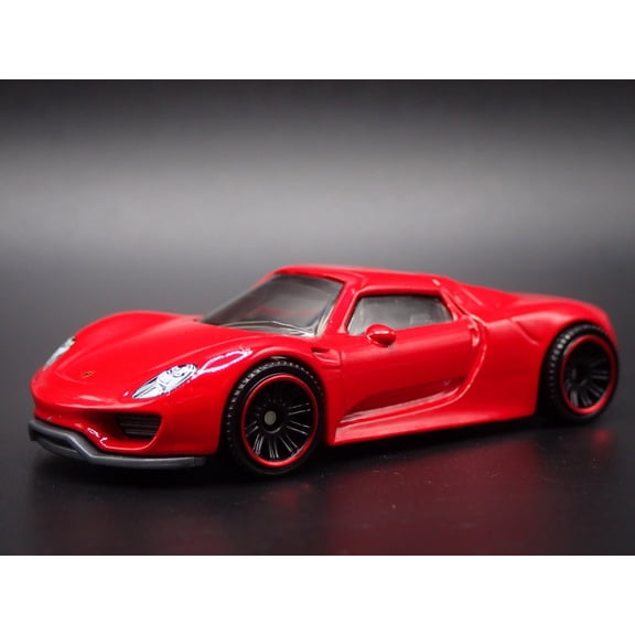 Open Box 2013-2015 PORSCHE 918 SPYDER SUPER CAR RED 1:64 SCALE DIORAMA DIECAST MODEL CAR