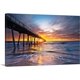 thumbnail image 1 of Cuadro lienzo fotografía muelle de concreto sobre el mar con puesta de sol vibrante, obra costera horizontal en tela canvas, 1 of 7