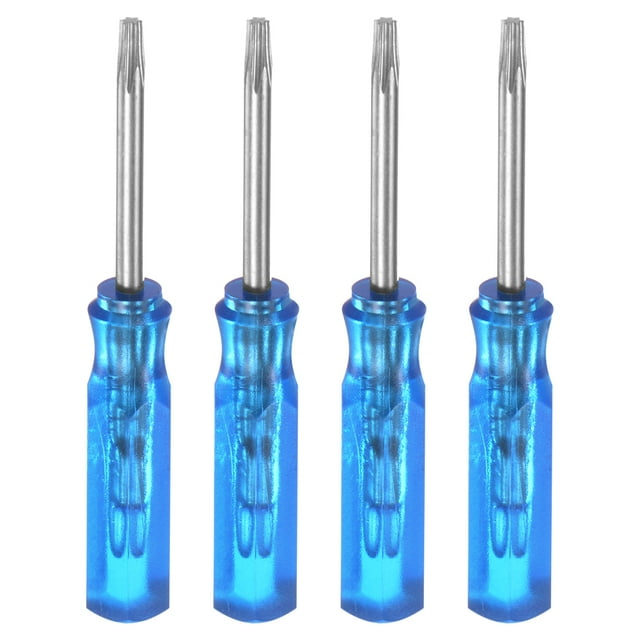 Unique Bargains 4Pcs Mini Torx Screwdriver T6 Magnetic Star Head 45mm Length for Repair, Blue