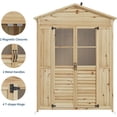 thumbnail image 4 of SOLLED Patio Storage Shed Wooden, Outdoor Cabinet with Weather-Resistant Roof & 6 Movable Shelves, Garden Tool Organizer with Anti-Tip Safety, 4 of 6