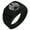 Black, variant on Stainless Steel Yggdrasil Huginn & Muninn Odin's Ravens Geometric Pattern Step-Down Biker Style Polished Ring