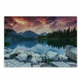 thumbnail image 1 of Outdoor Cutting Board, Lake Forest Mountains National Park Slovakia Europe Dramatic Overcrast Sky Idyllic, Decorative Tempered Glass Cutting and Serving Board, Small Size, Multicolor, by Ambesonne, 1 of 1