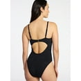 thumbnail image 3 of Time and Tru Women's and Women's Plus Size Eyelet Embroidered V Wire One Piece Swimsuit, Sizes XS-3X, 3 of 5