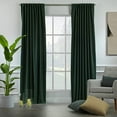 thumbnail image 2 of 3S Brother's Extra Long Room Darkening 108" Length Faux Velvet Dark Green Curtain Drapes - Hanging Back Tab 5-25 Feet Custom Made ( 1 Panel ) - Made in Turkey (100"Wx108"L), 2 of 5