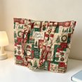 thumbnail image 3 of HUIACONG Vintage Christmas Patchwork Quilted Shoulder Tote Bag, Large Capacity Reinforced Stitching Handbag for Holiday Shopping, Travel, Daily Use with Roomy Inner Compartment, 3 of 7